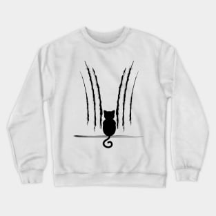 Black cat and claw marks Crewneck Sweatshirt